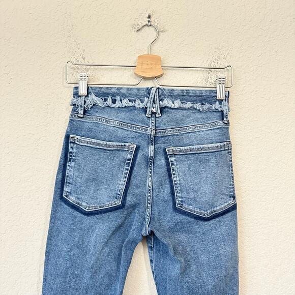 GOOD AMERICAN Skinny Jeans Blue Denim Distressed Fringed Grunge - Picture 6 of 14